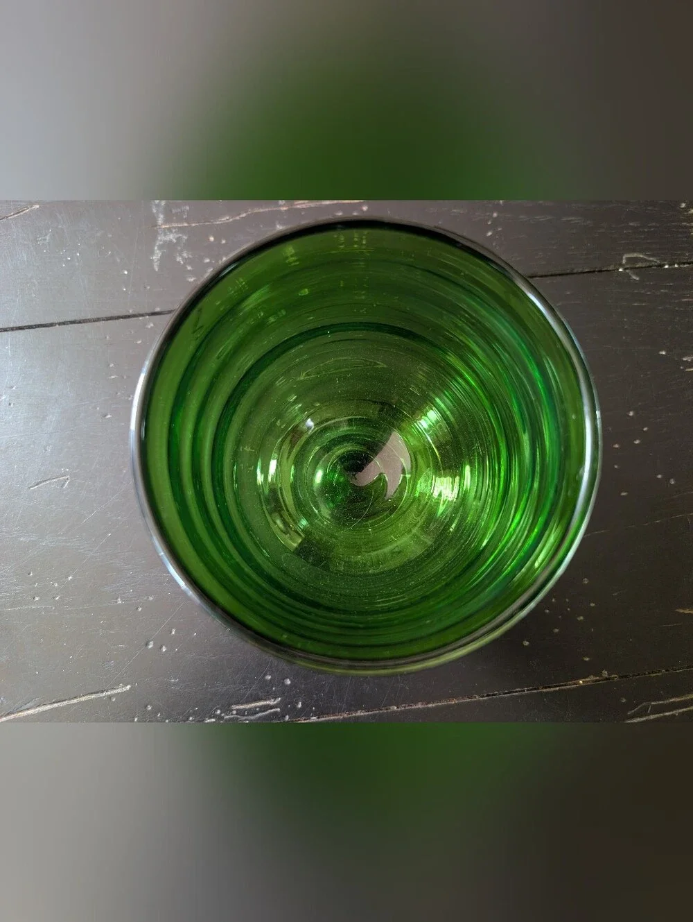 Vintage Mid-Century Florist Emerald Green Beehive Glass Vase Planter Bowl Decor